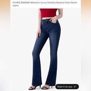 Women's curvey stretchy bootcut flare jeans pants size 4L